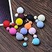 MISSUSO Candy stud double-sided ball colorful Stud Earrings silicone geometric earrings decorative glasses gift (Red)