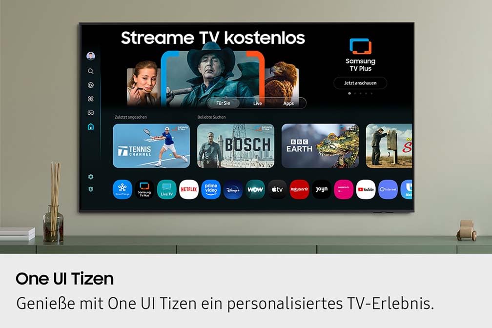 Samsung QLED 4K Q6FA 85 Zoll (214 cm) UHD Fernseher, 100% Farbvolumen für satte Farben, Quantum HDR, 4K Upscaling, Knox Security, Kostenlos 900 Sender TV Plus, Samsung Vision AI Smart TV 8