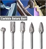 DUDUA 5pcs Tungsten Carbide Rotary Burr Set 10mm 6mm Shank Double Cut view 5