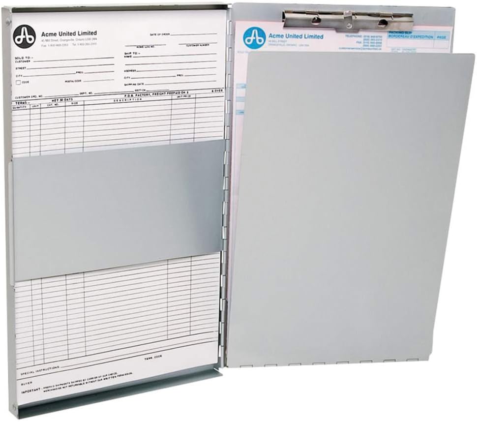 Westcott E17004 00 Aluminium form holder box, A4, internal clipboard