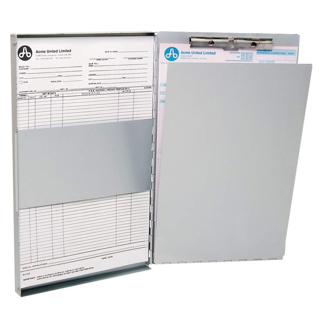 Westcott A4 Aluminium Form Holder with Inner Clipboard and Storage Compartment