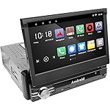Podofo Single Din Car Stereo Android 8.0 Car Radio 7" Touch Screen GPS Navigation Steering Wheel Control Mirror link 1 Din Head Unit with Built-in Speaker WiFi/AM/FM Hands Free Calling AUX/USB/MP3/MP4