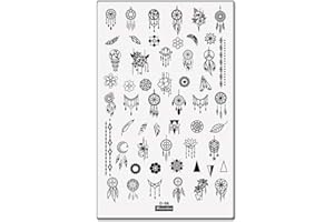 MEZERDOO 1pcs Dream Catcher Flowers Designs Nail Stamping Template Plates Feather Pendant Image Manicure Stencil Polish Transfer DIY Tools For Nail Art