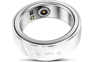 MEETSHERRY Smart Rings for Men Women Advanced Health Fitness Tracker Monitor Sleep Heart Rate Oximetry Activity Waterproof Compatible with iOS&Android White 10# (No subscription required)