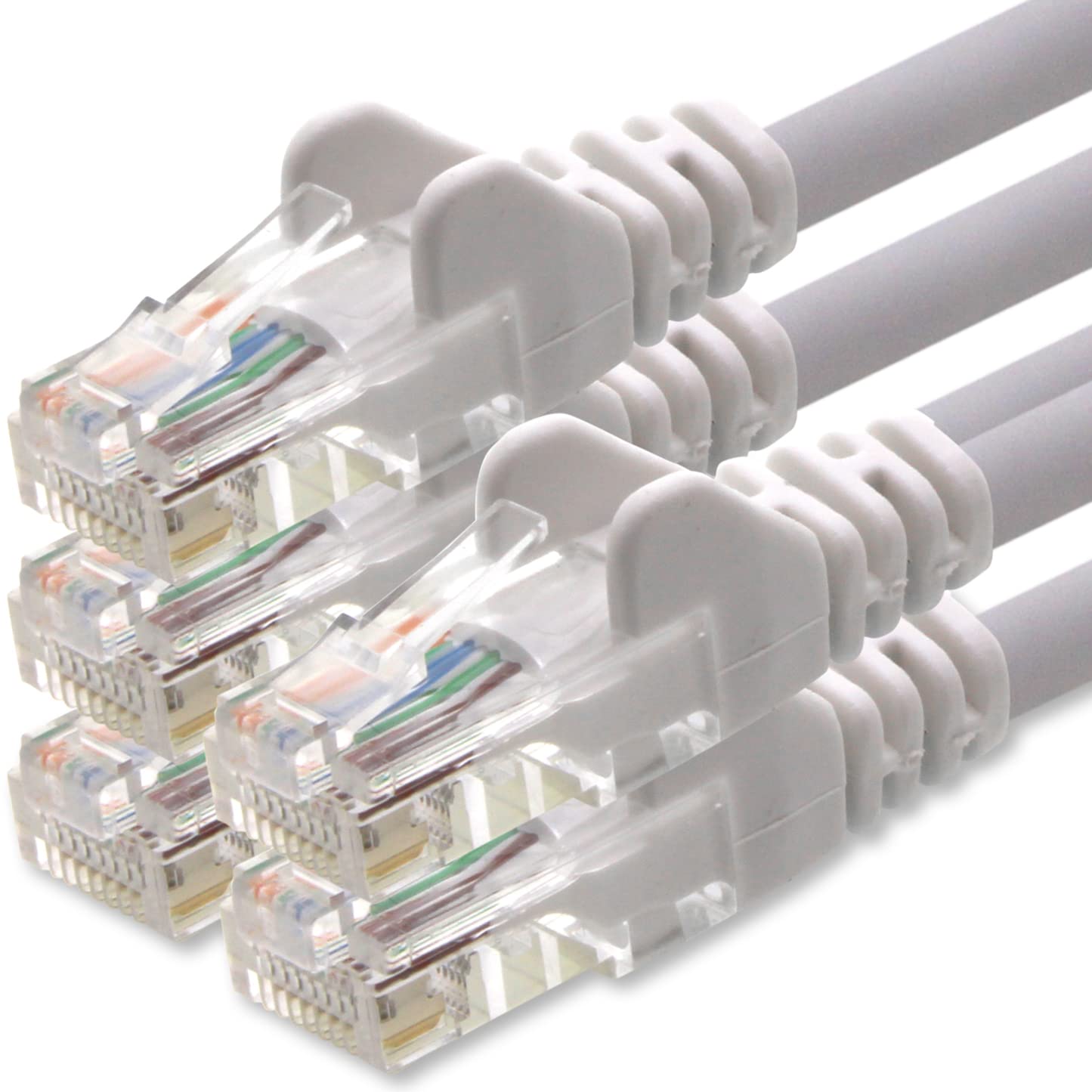 1aTTack.de Network cable Cat.6 - white - 5X - 0.5m - (set) - CAT6 Ethernet cable Lanka cable 1000 Mbits patch cable