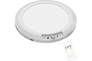 KOOPALA Battery Operated LED Celling Lights Fixture with Auto Motion Sensor, Smart Body Sensor Ceiling-mounted Lamps with 3 Colors/Brightness, Motion Detection Magnetic Flush Celling Lights for Closet Shower
