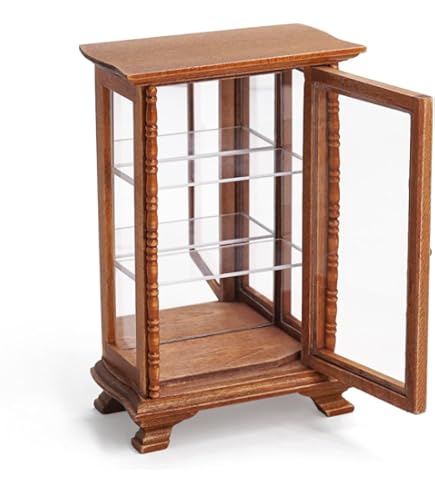 ドールハウスミニチュア1 : 12スケールMahogany Mirror Curio Cabinet