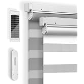 LICHTDIM24 No Drill Motorized Zebra Roller Shade,Rechargeable,Customizable | Smart Electric Cordless Shades for Bedroom,Living room,Blackout Thermal Insulated Upgraded Shade,Dual Layer Shades
