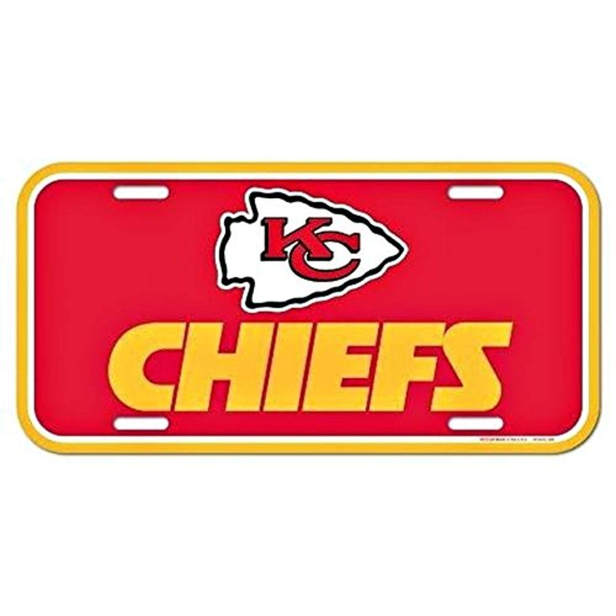 NFL Kansas City Chiefs License Plate, Team Color, One Size — image 1