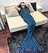Handmade Knitted Mermaid Tail Blanket，T-tviva All Seasons Warm Bed Blanket Sofa Quilt Living Room Sleeping Bag for Kids and Adults (72.8