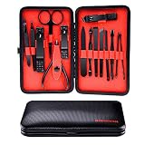Winkeyes Manicure Pedicure Set, Manicure Tools Nail Clippers Kit, Cuticle Nipper Nail Cutter Care Set Scissor Eyebrow Tweezer Ear Pick&nbsp;Grooming Kit with Travel Case for Men Women