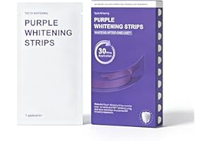 V34 Teeth Whitening Strips, Enamel Safe for Sensitive Tooth, Purple Tooth Whitening Strips, Combining Whitening and Colour Co