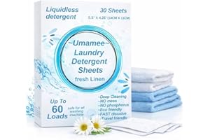 Eco-Friendly Laundry Detergent Sheets - 60 Loads - Biodegradable, Plastic-Free, Hypoallergenic, Zero Waste, Travel-Friendly, 