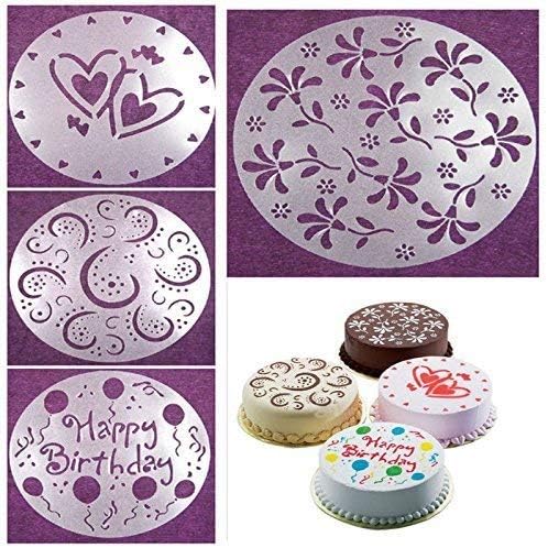 Lot De 4 Pochoirs En Forme De Cœur Pour Decoration De Gateau Danniversaire Cuisine Maison Pochoirs A Gateaux Schoolofbabywearing Com