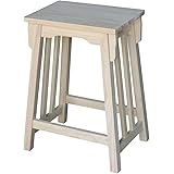 International Concepts 24-Inch Mission Counter Height Stool, Unfinished