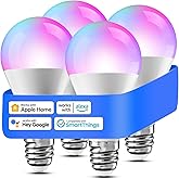 meross Smart Light Bulb, E26 RGB Wi-Fi LED Bulb 60W Equivalent with APP & Voice Control, Compatible with Alexa, Google, Apple