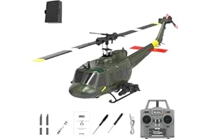 NBJIALIN RC ERA C032 UH-1 Huey Helicopter - Remote Control Helicopters for Adult, 1/48 Sacle 2.4G 6CH Gyro Stabilized Aircraft with Altitude Hold & Optical Flow,3D Stunt Drone (Green)