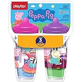 Playtex Sipsters Stage 3 Peppa Pig Spill-Proof, Leak-Proof, Break-Proof Insulated Toddler Spout Cups for Girls - 9 Ounce - 2 Count