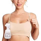 MOMANDA Women's Inbarely Pumping Bra Hands Free All-in-One Nursing Bra for Breastfeeding More Coverage Wireless Seamless