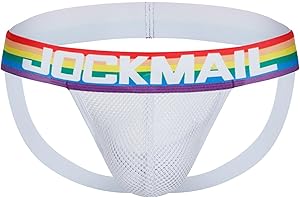 JOCKMAIL Mens Jockstrap for Men Underwear Mesh Breathable Athletic Supporter Thong G-String For Gym, Training, Running