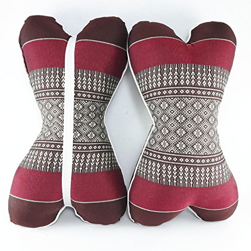 The Pillow Headrest Neck Bone Shape Thai Craft Style Car Rest Neck Support Cushion Rocking Chair Watching Relax - Thumbnail 4