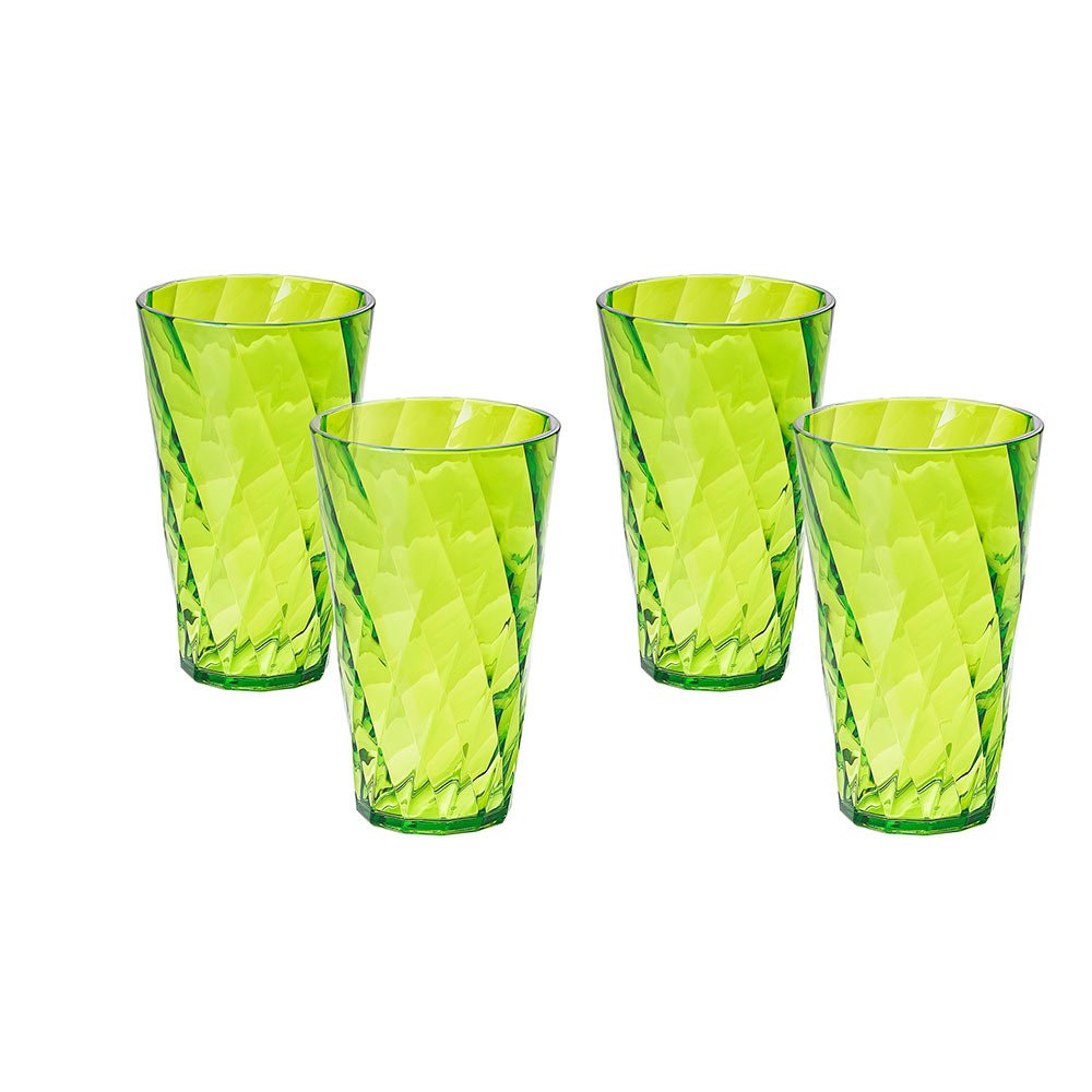 omada Design 4 Tumbler Transparent and Colored Drink Glasses, 17,60 fl oz, Diamond Line