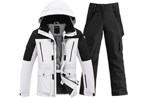 YEEFINE Men's Ski Suit Waterproof Snowsuits Two Piece Snowboard Jacket and Pants Set Outdoor Winter Snow Suits Windproof