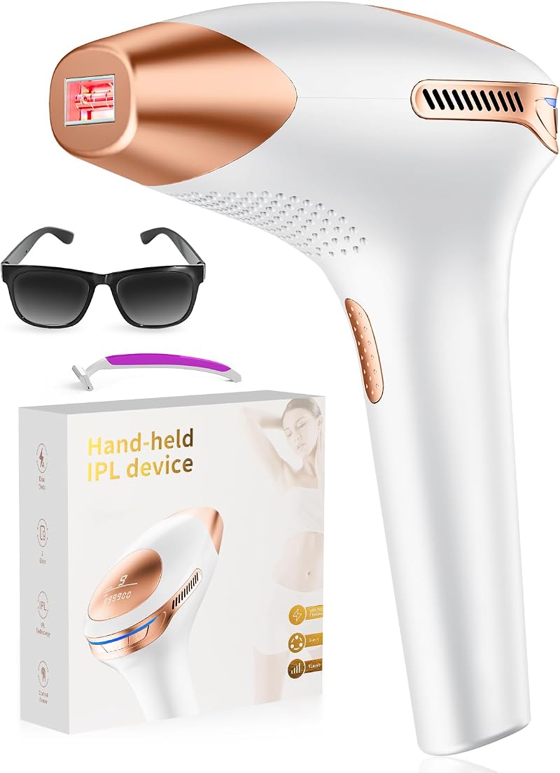 LUBEX 21J IPL Hair Removal Device, 3-in-1, 999,900 Flashes, Gold