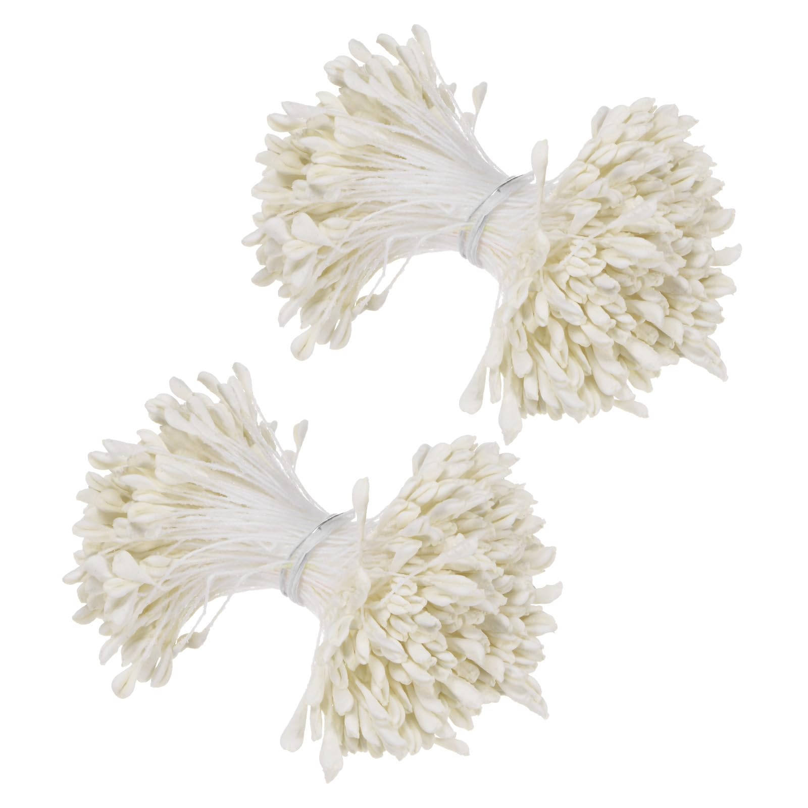 M METERXITY 680-Pack Artificial Flower Stamen Kit, 3mm Mini Double Heads Flower Stamens Pistil, Stamens for Flower Making/Craft DIY Wreaths/Wedding Floral Arrangements [Cream White]