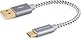 USB Type C Cable,CableCreation Short 0.5ft Braided USB-C to USB A Cable Compatible with The New MacBook, Nexus 5X/6P & More,15CM Gray [56K Ohm Resistance]
