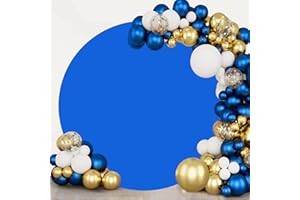 GUANSEN 6.5FT Royal Blue Round Wedding Arch Backdrop Cover for 6.5FT/6.6FT Circle Arch Stand, Polyester Fitted Circle Arch Backdrop Stand Cover for Wedding Birthday Party Baby Shower Decoration