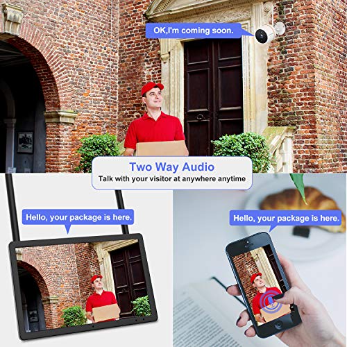 【Two-Way Audio】 Full HD 1080P Security Camera System Wireless with 7'' Touchscreen Monitor,Wandwoo 4 Channel NVR 1pc Indoor Outdoor IP Camera,Pre-Install 32GB SD Card,Night Vision Free App - Thumbnail 2