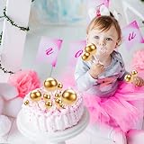 Lanjue 40 Pcs Gold Ball Cake Toppers Foam Mini Balloons DIY Cupcake Decor Party view 7