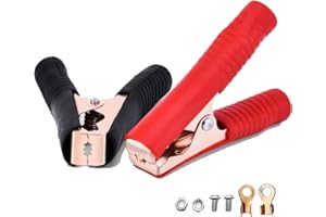 SLGAHGS 2pcs Power Replacement Jumper Cable Battery Jumper 100A Copper Plated Metal Cable Clamps Car Battery Clamps - Jumper cable clamp Replacements for Jump Starter Cables (100A iron plated copper)