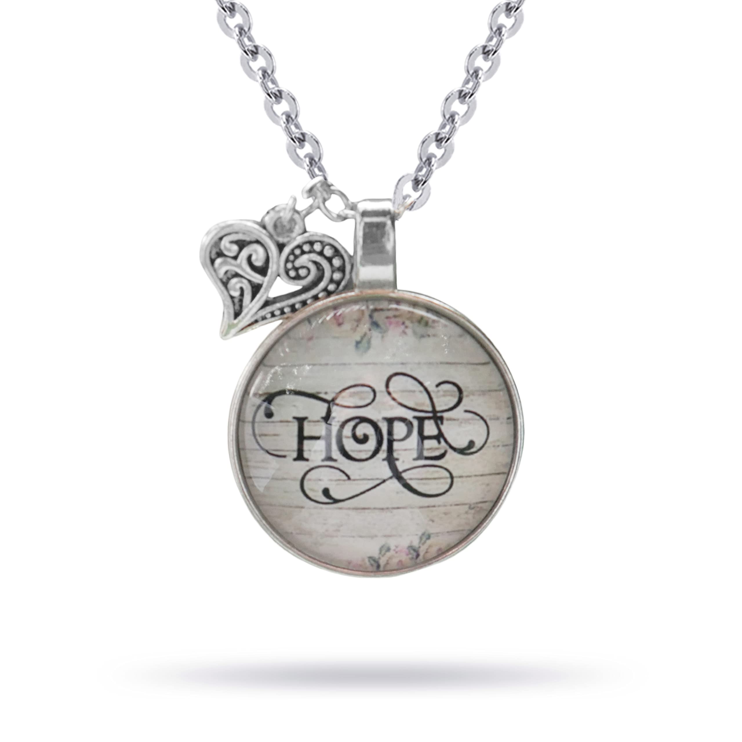 epiphaneia Christian Gifts for Women Hope Pendant Necklace with Heart. Christians Jewelry for Women Religious Bible Necklaces for Woman of Faith. Gift for Mom on Mother's Day, Christmas, Birthday.