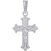 Jewels By Lux Sterling Silver Unisex Crucifix Cross Religious Charm Pendant