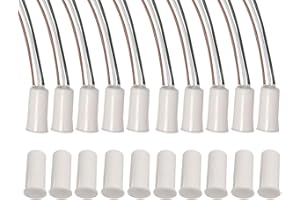 PRIAOLKER RC-33 NC/NO Magnetic Reed Switch Recessed Wired Door Window Alarm, Magneti Door Switch, Contact Sensor, for Home Security and Burglar Alarm Systems, Sets of 10, White