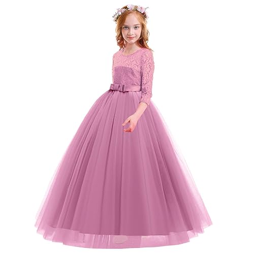 Flower Girls Pageant Ball Gowns Kids Chiffon Embroidered Tulle