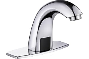 Touchless Bathroom Sink Faucet Automatic Motion Sensor Hands Free Faucet with Hole Cover Plate and Temperature Mixer,Commerci
