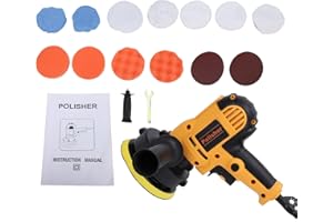 Jiawu Car Polisher Variable Speed Buffer for Auto Detailing Waxing with Soft Start 700W 600-3000RPM, MultiSurface Application