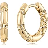 MYEARS Women Earrings Gold Huggie Hoop 14K Small Simple Hypoallergenic Everyday Jewelry