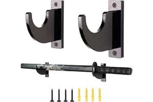 WEITELAI lightsaber wall mount 2 pack black acrylic katana wall mount samurai sword wall mount, light saber mount for wall lightsaber wall mount horizontal galaxy edge display 1-Tier hook