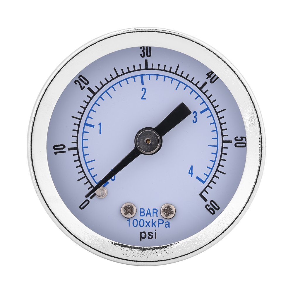 Buy 1/8"BSPT Thread Pressure Gauge,060psi/ 04bar Metal Water Pressure