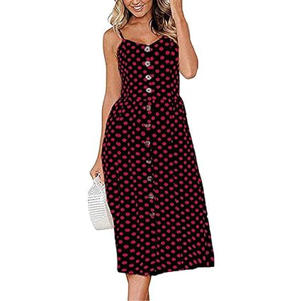 Amazon Com Memorytime Women Dresses Boho Plus Size Polka Dot