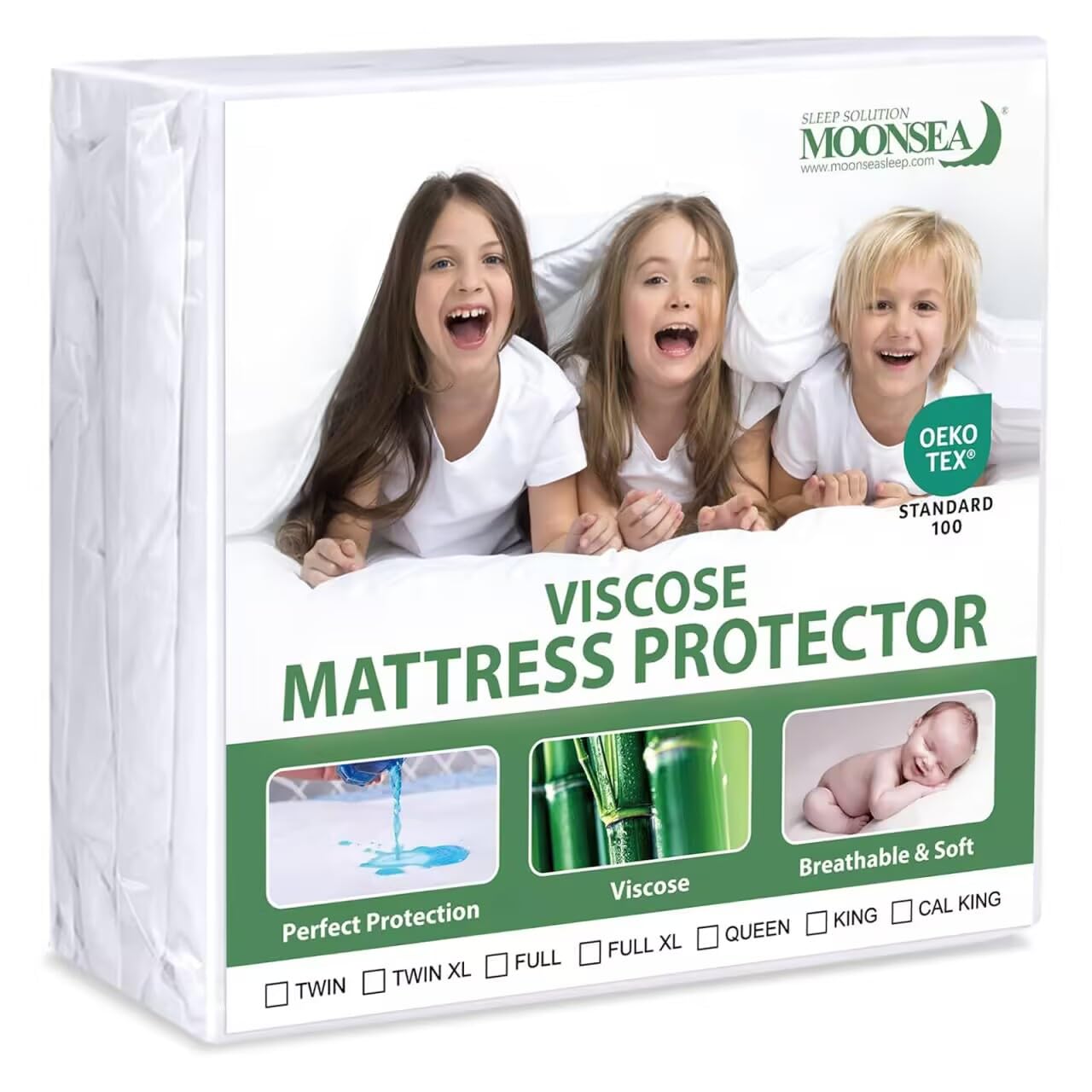 Photo 1 of Waterproof Mattress Protector Twin Size, Skin Friendly and Breathable Twin Mattress Cover for Kids, Viscose Jersey Mattress Pad with 14" Deep Pocket
