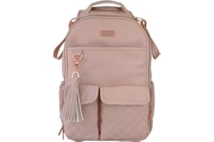 Itzy Ritzy Diaper Bag Backpack – Large Capacity Boss Baby Backpack Diaper Bag Featuring 17 Pockets, Changing Pad, Stroller Clips, and Comfortable Backpack Straps, Blush