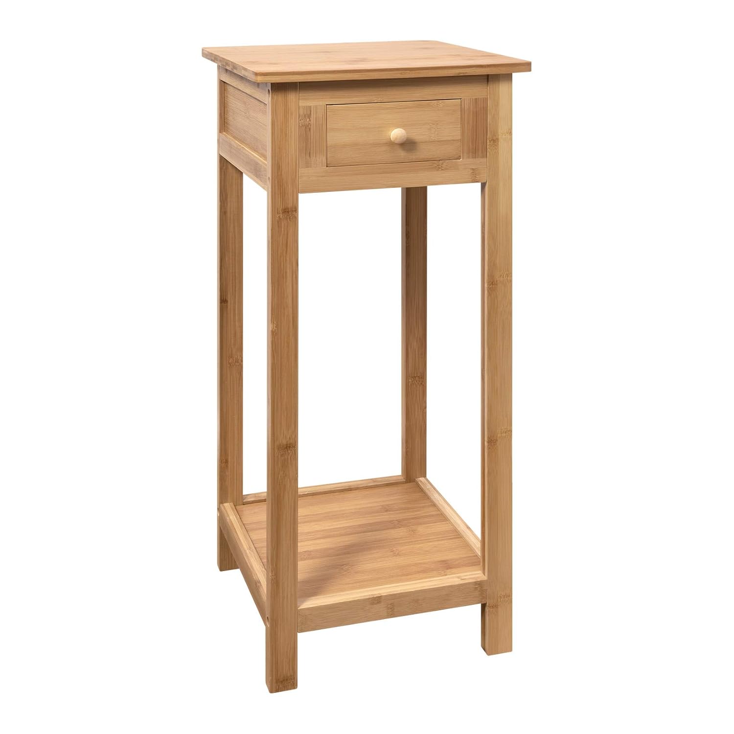 Tall Side Table Cabinet Phone Room Hall Stand 1 Drawer Lower Shelf