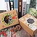 Moretoes 16pcs Christmas Cookie Gift Boxes Treat Boxes For Gift Giving, Pastry, Candy, Party Favors, Vintage Kraft Design with Clear Window