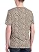 uxcell Men's Leopard Prints Shirts Round Neck Cheetah Pattern Short Sleeve T Shirt Beige Black 46