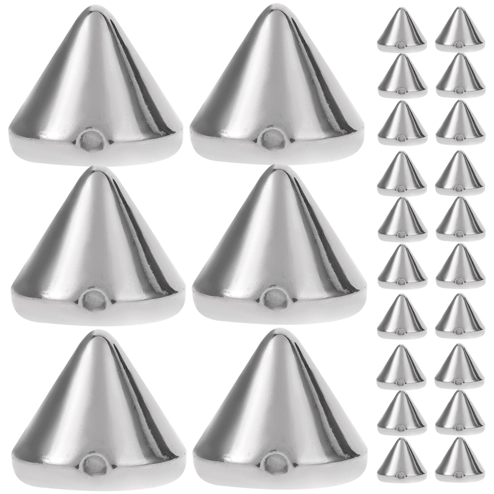 SUPVOX Cone Spike Rivet Clothing Accessories 10Mm Silver DIY Studs for Jackets Bags Shoes Punk Bracelets Spacer Beads